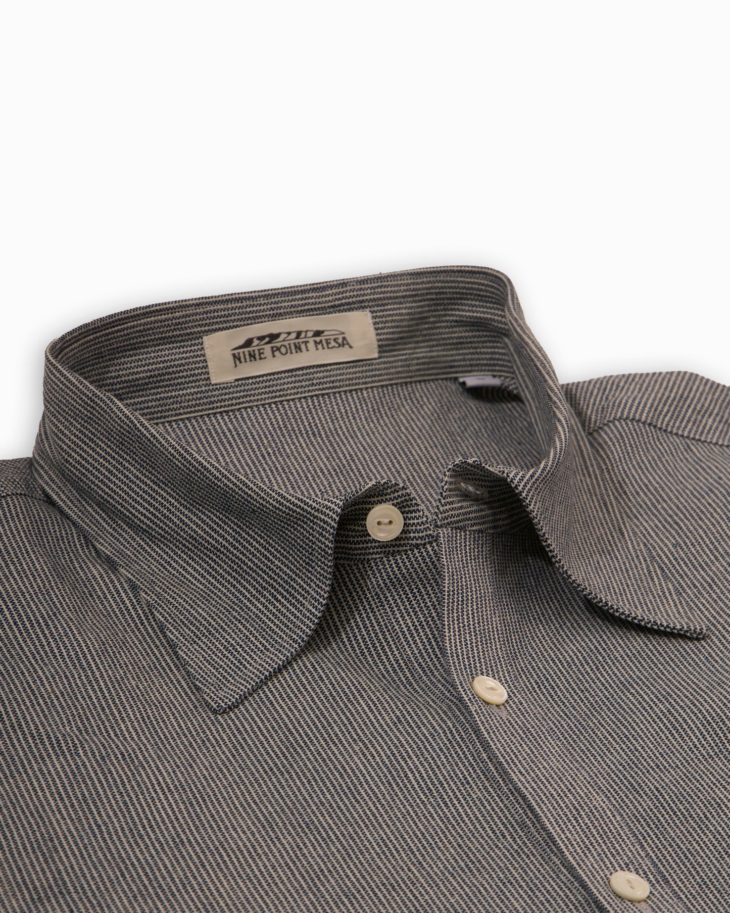 The Ranch Pullover Shirt - Salt and Pepper Stripped Chambray