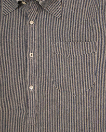 The Ranch Pullover Shirt - Salt and Pepper Stripped Chambray