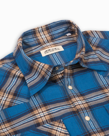 The Sawtooth Shirt - Electric Blue Plaid Brushed Cotton