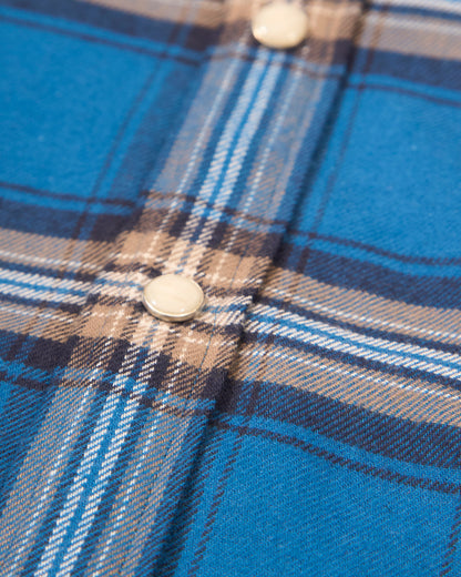 The Sawtooth Shirt - Electric Blue Plaid Brushed Cotton
