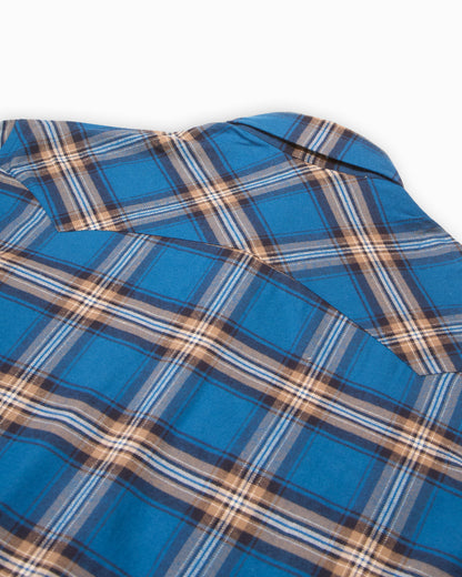 The Sawtooth Shirt - Electric Blue Plaid Brushed Cotton