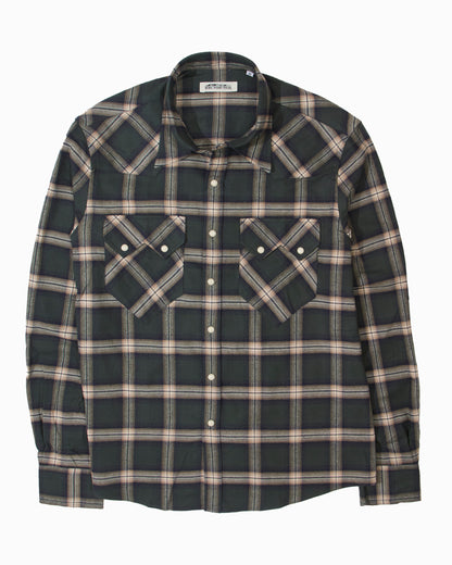 The Sawtooth Shirt - Pine Green Plaid Brushed Cotton