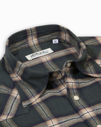 The Sawtooth Shirt - Pine Green Plaid Brushed Cotton