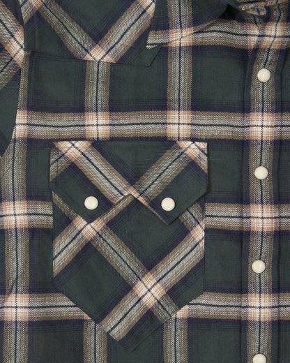 The Sawtooth Shirt - Pine Green Plaid Brushed Cotton