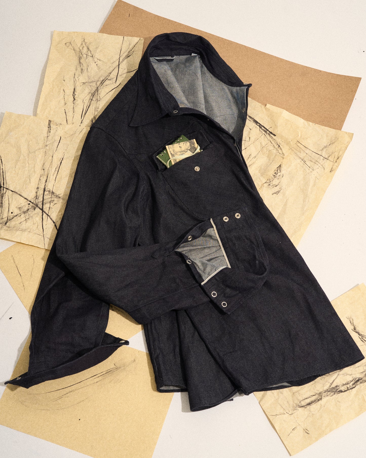 The Cattleman Raw Selvedge Denim Shirt - Indigo / 8Oz