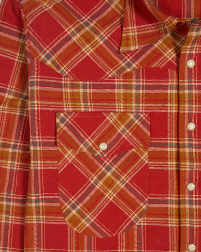 The Cattleman Shirt - Red Cotton Nep Flannel