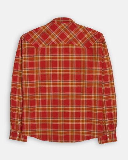 The Cattleman Shirt - Red Cotton Nep Flannel