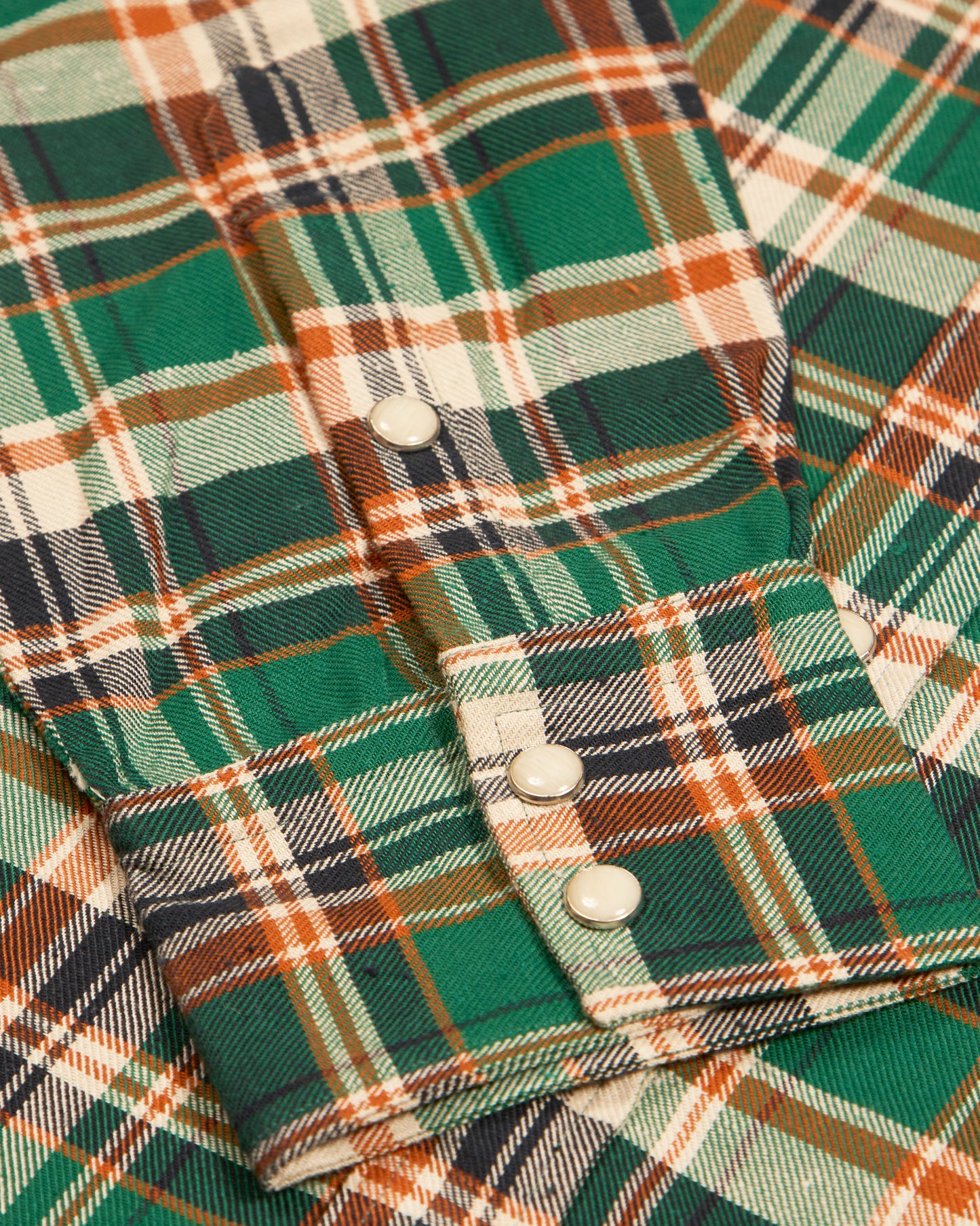 The Waylon Shirt - Green Cotton Nep Flannel