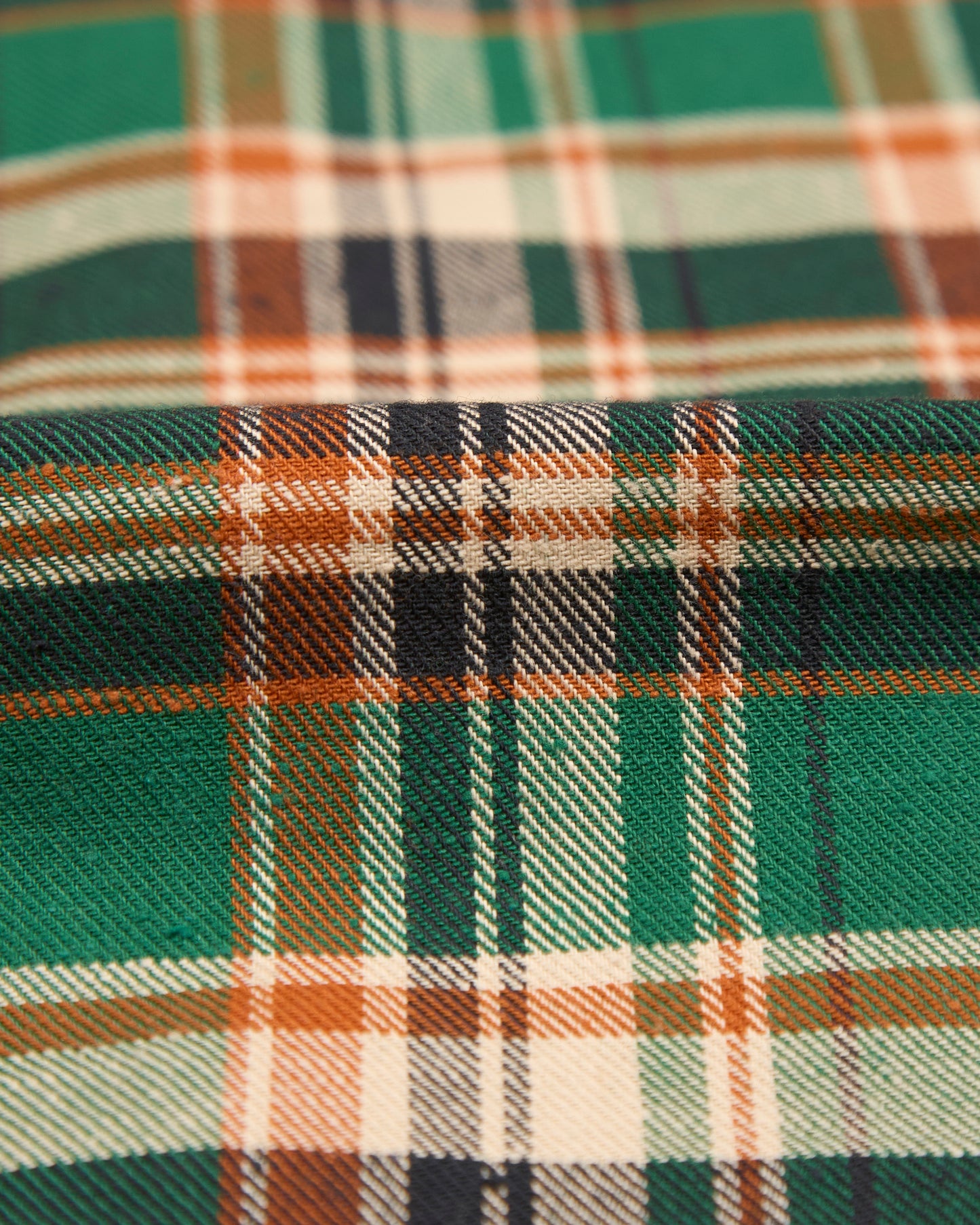 The Waylon Shirt - Green Cotton Nep Flannel